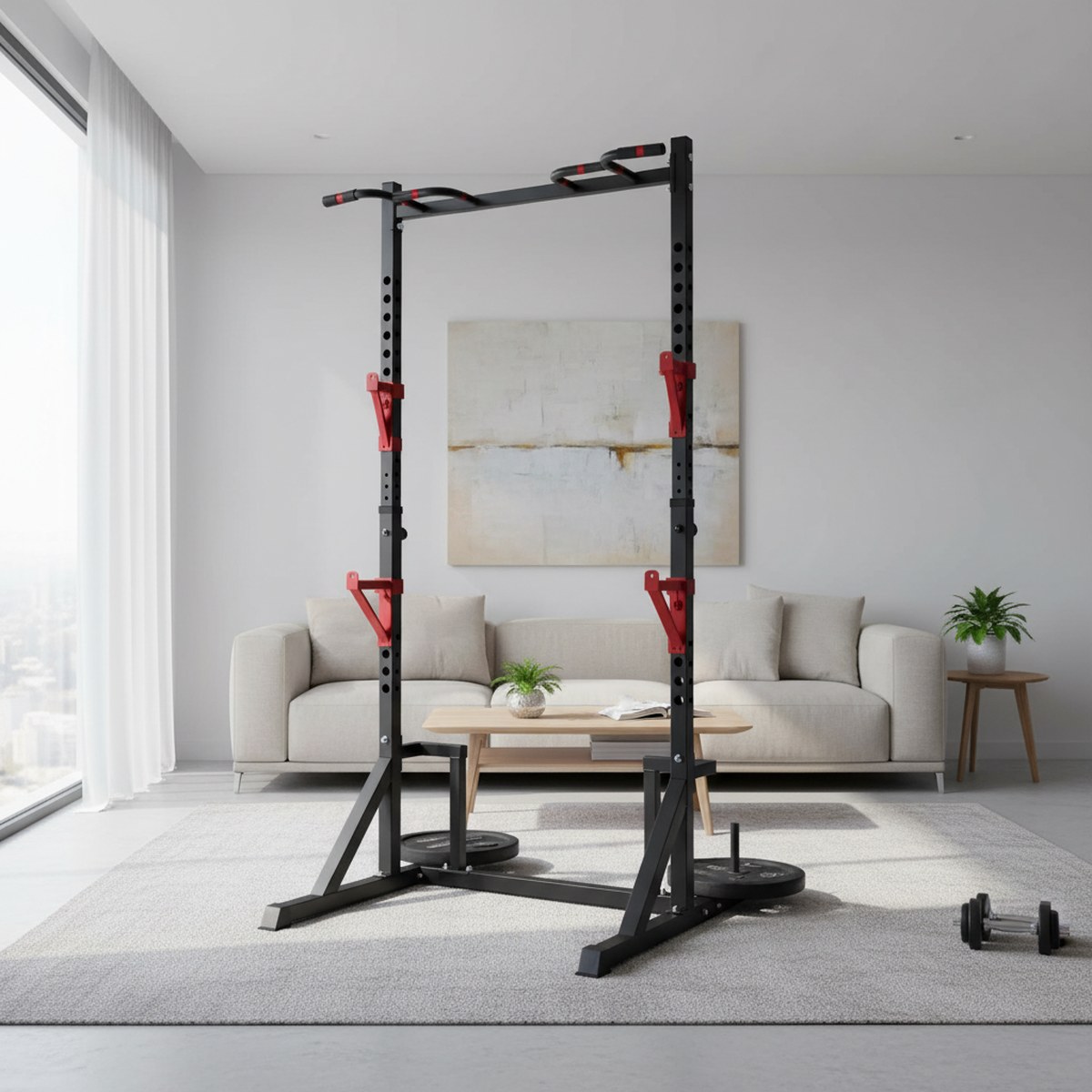 Adjustable Power Rack with Pul - Pull Up Bar recension och pris