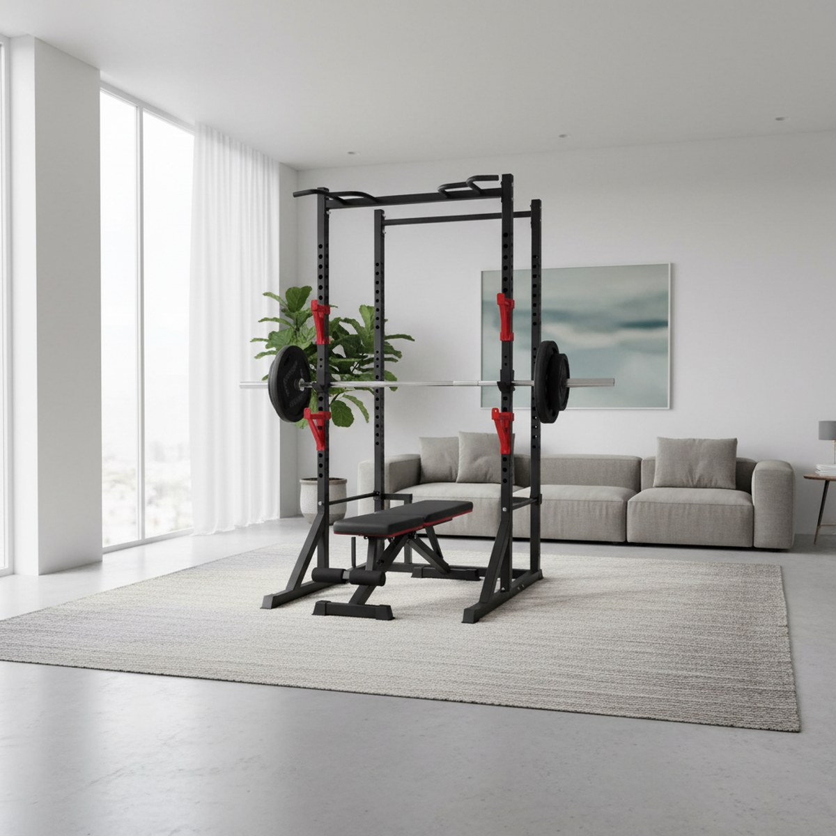 Adjustable Power Rack with Pul - Pull Up Bar recension och pris