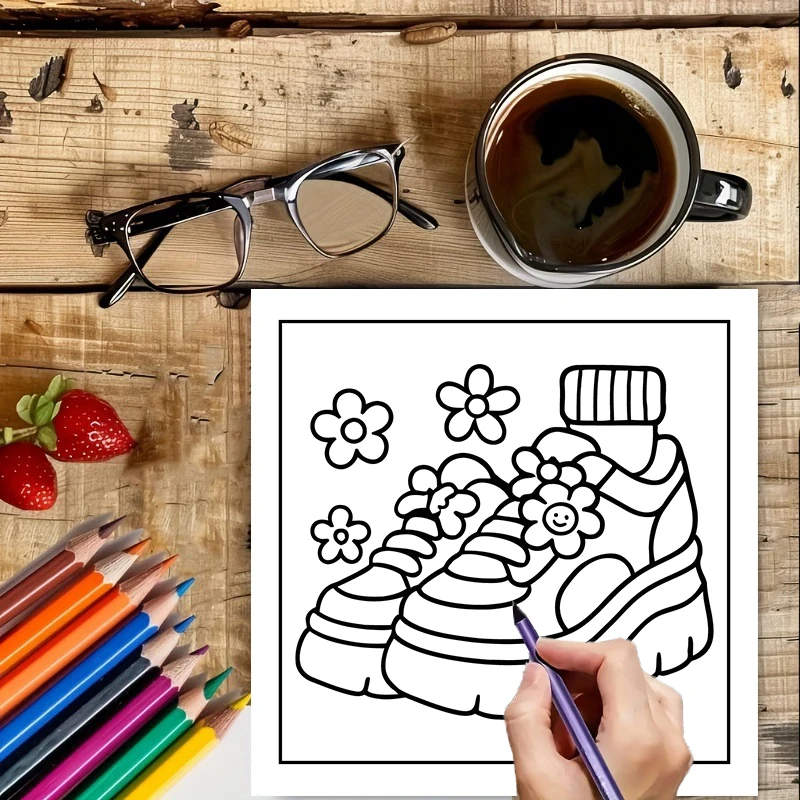 Easy Retro Coloring Book for A - Chalk Bag recension och pris