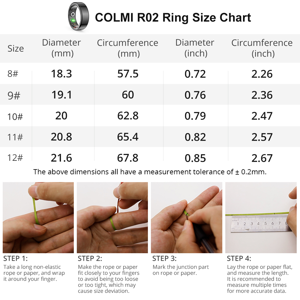 [2024 ] COLMI R02 Smart Ring M - Gymnastic Ring recension och pris