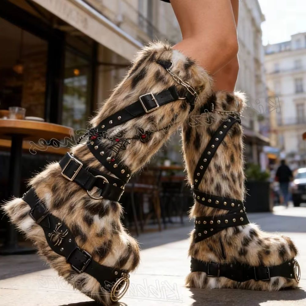 Leopord Furry Knee High Boot P - Crossfit Belt recension och pris