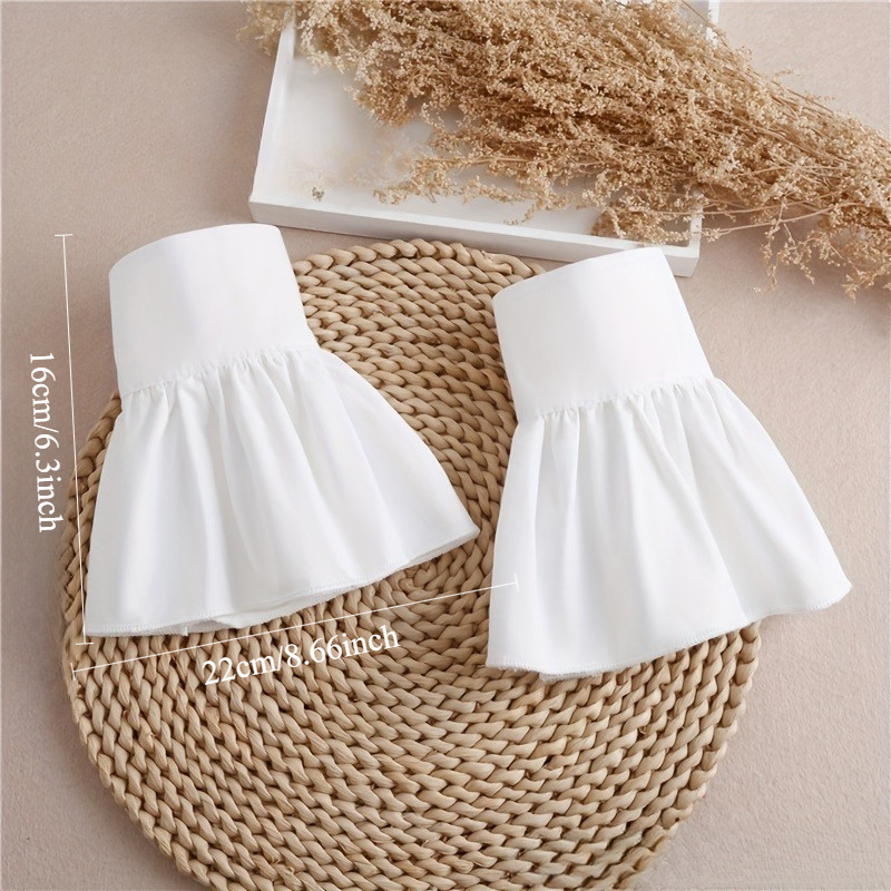 2pcs Ruffles Simple White Cuff - Wrist Wraps recension och pris
