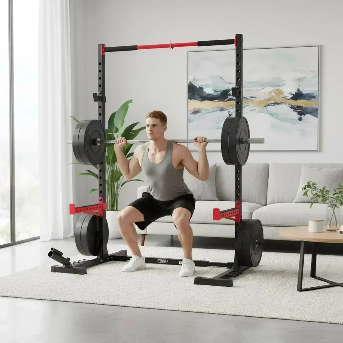 Adjustable Home Gym Squat Rack - Pull Up Bar recension och pris