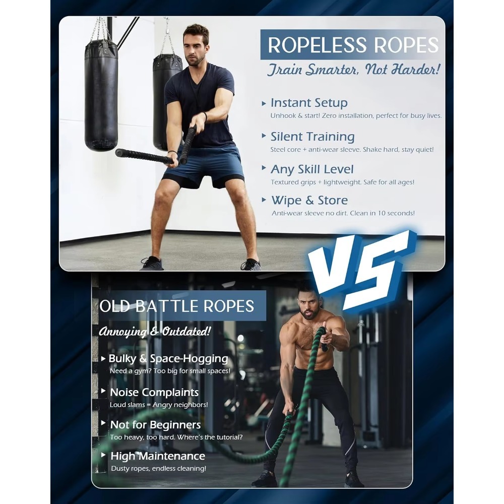 Ropeless Battle Ropes for Home - Gymnastic Ring recension och pris