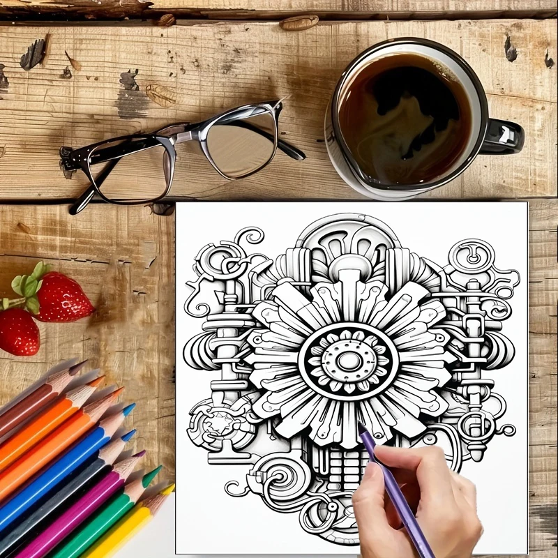 Coloring Book Steampunk Flower - Chalk Bag recension och pris