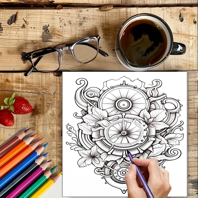 Coloring Book Steampunk Flower - Chalk Bag recension och pris