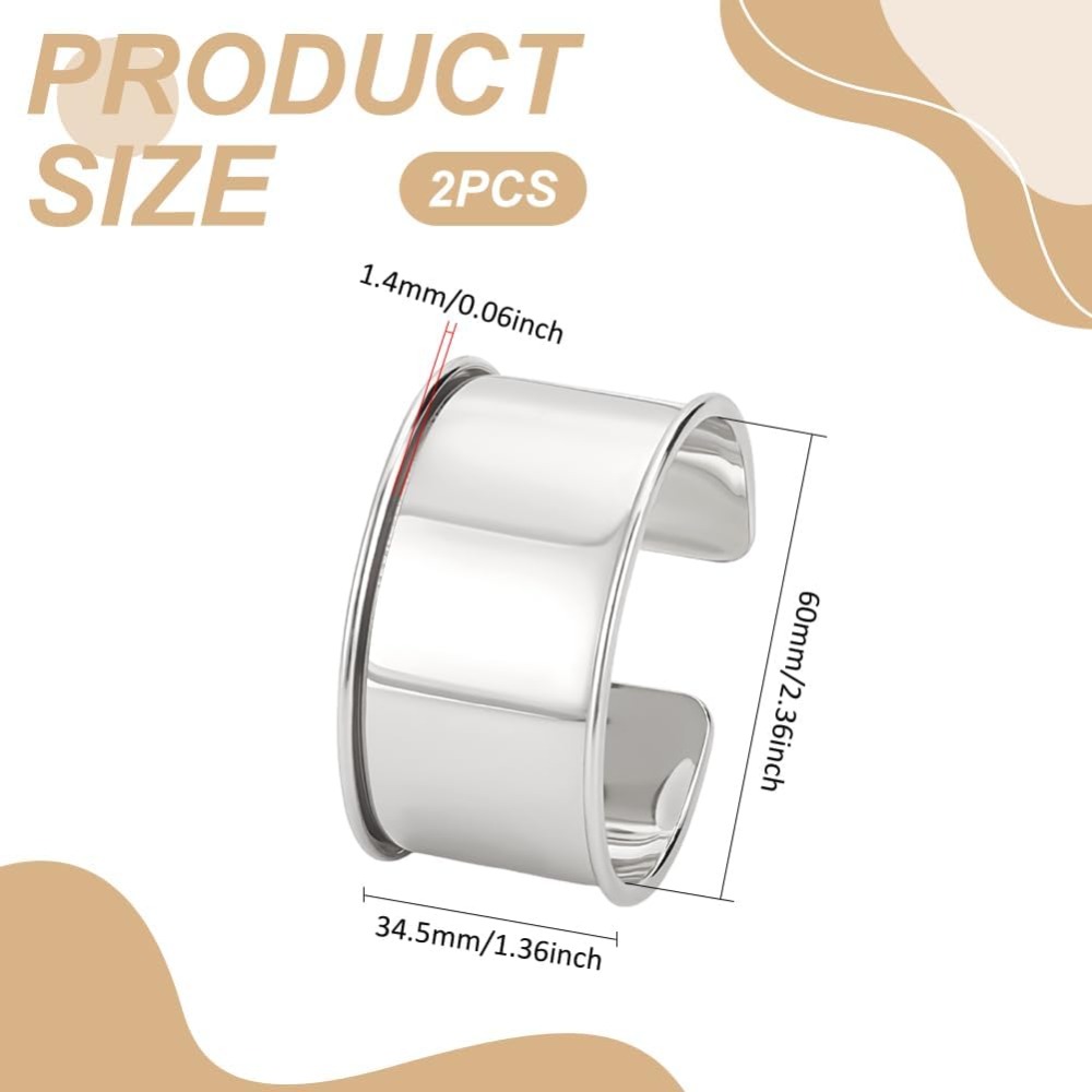 2pcs Platinum Grooved Bangles  - Wrist Wraps recension och pris