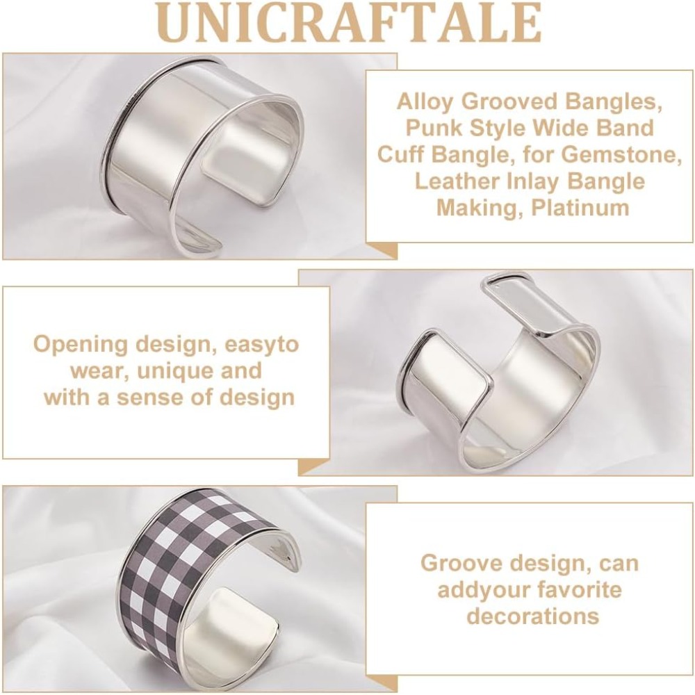 2pcs Platinum Grooved Bangles  - Wrist Wraps recension och pris